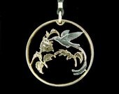 Cut Coin Jewelry - Jamaica - Hummingbird - Pendant