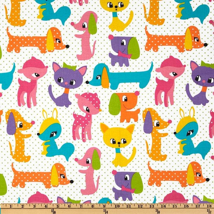 SALE -  Michael Miller Plush Puppy in Girl - 1 yard
