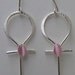 Ankh Earrings - Sterling Silver Jewelry - Your Choice of Stone Color
