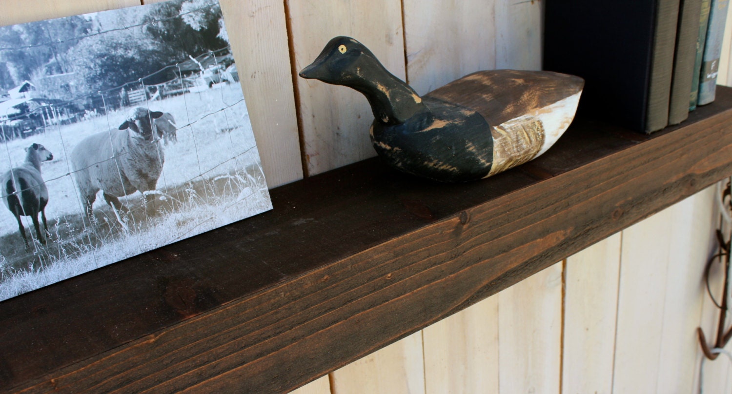 Wood - Floating Wall Shelf - Farmhouse Chic - Shelves - Wooden Shelving - 40 Inches x 7 inches deep