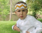 Warrior Head Wrap in Yellow Chevron - CHILD