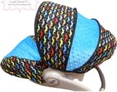 Geeky Black Mustache with Azure Infant Carseat Cover