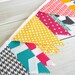 Bunting Banner Photo Prop Fabric Flags  - Gray Yellow Teal Pink Chevron - Ready to Ship