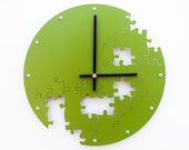 Puzzle Wall Clock V (Eden Green) - Custom Colors Available