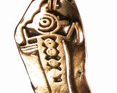 Anazasi Shaman Talisman or Key Ring Amulet - Kiln Fired Bronze