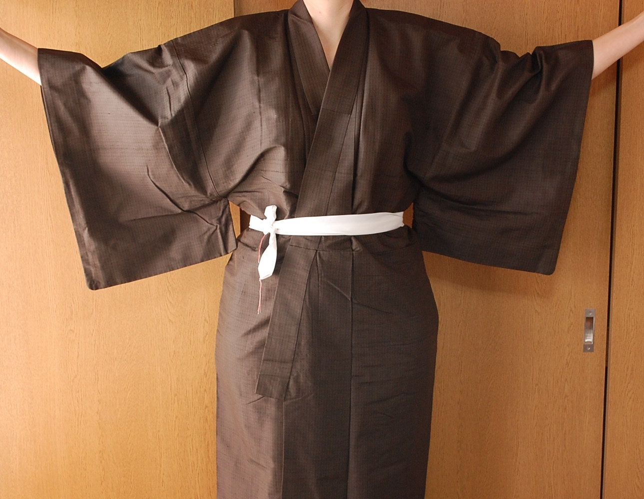 Kimono Robe From Japan For Men Brown