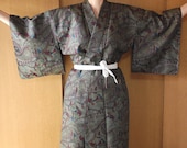Japanese Kimono Robe With Unique Ornamental Design