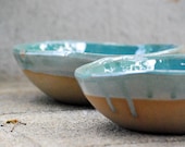 two bowls great for pasta, salad or side dish - claylicious