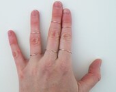 Delicate 14k Rose Gold Above the Knuckle Rings- set of 3 hammered pink gold mini knuckle rings