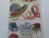 ROLLER COASTER TYCOON Jolee's Boutique Scrapbooking Supplies stickers - Amusement Park, Carnimval