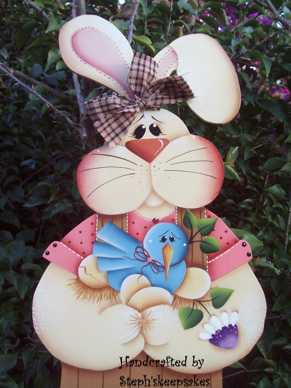 Bloomin' Spring  bunny hanger, Wooden Boy  Easter Bunny,Holiday, Welcome Greeter, Home Decor