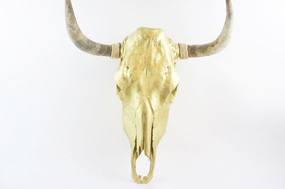 gold cow skull SALE PRICE
