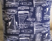Nautical Drawings Boat Diagrams Handmade Decorative Pillow