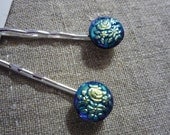 Glass bobby pins----Glass Roses