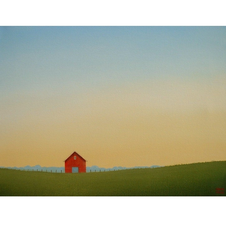 Farm PRINT BARN  8 x 10"  Corn Crib Fine Art Landscape Giclee from an original painting country print farm decor Art Gift