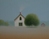 HOUSE PORTRAIT Custom COMMISSIONED Painting 12 x 12 Old Farmhouse Painting Family House Portrait Art Original Artist Art Gift