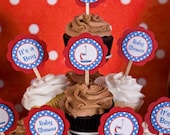 Sailboat Cupcake Toppers - Sailboat Baby Shower Decorations in Blue & Red (12) Il_170x135