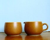 Denby Langley English Brown Creamer and Open Sugar Set