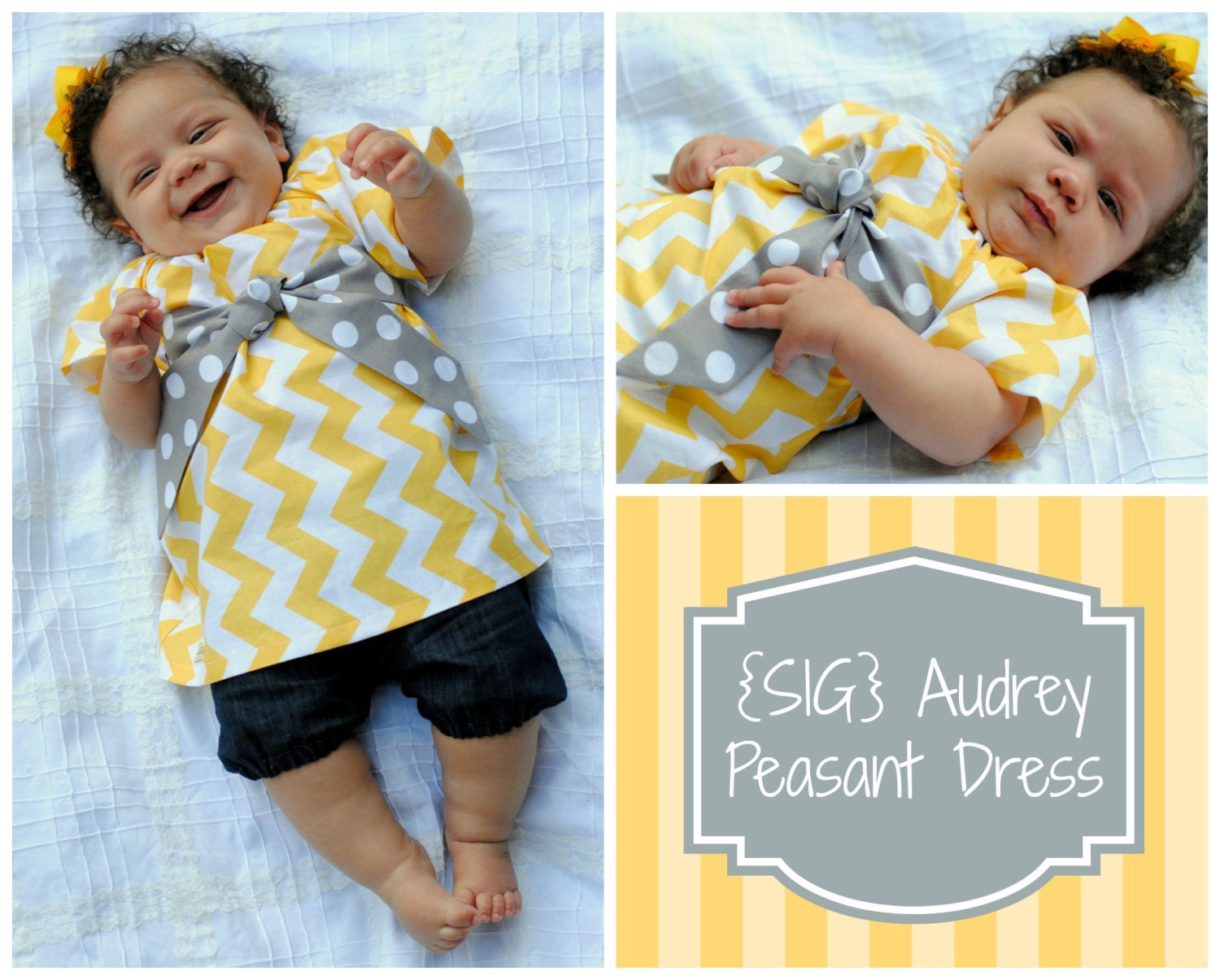 INSTANT Download SIG Audrey Peasant Dress with Sash Pattern eBook - size 0-3 month to 2T, Baby and Toddler
