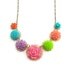 Bright Flower Necklace Pink Rose Necklace Garden Wedding Cottage Chic Statement Necklace Turquoise Flowers Coral Purple - May Day