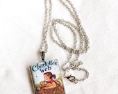 Charlotte's Web Locket Book Necklace, Book Locket Miniature, Children's Classic