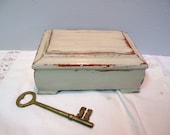 UPcycled vintage Wood jewelry Box. & Photo Frame, Handfinished in French Cream, gift