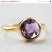 SALE 15 OFF Gold Purple Amethyst Ring - Gemstone Ring, Stackable ring - February Birthstone Ring