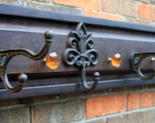 Coat Rack, Rustic Contemporary, Reclaimed Wood, Brown & Black Finish, 46" x 8" - Handmade