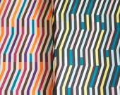 KIKA - teal stripe - Organic Cotton Sateen fabric - Yardage
