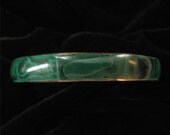 Malachite Tiled Brass Bangle Bracelet