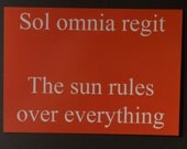 The sun - orange latin quote postcard