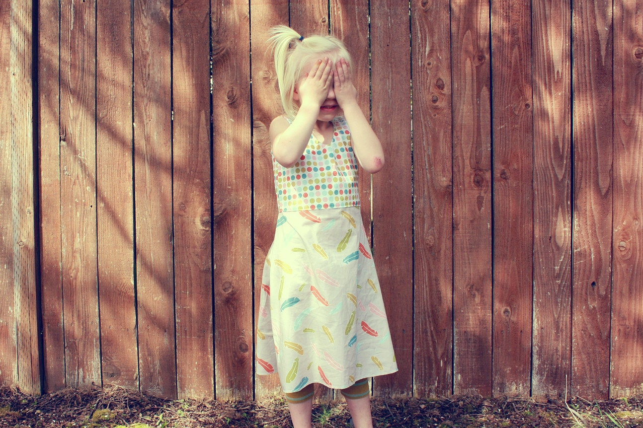sorbet dress by pellerina.. feathers and polka dots the perfect sundress..made to order. 12 2 3 4 5