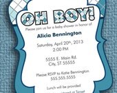 PRINTABLE PDF file "Oh Boy" Argyle Baby Shower Invitation Il_170x135