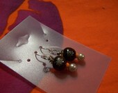 Dainty Dangle ( wood and pearl earrings)