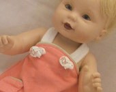 Cute Bunny on Pink Corduroy Jumper fits 12-13 inch baby dolls