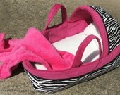 Zebra Baby Doll Bassinet for Bitty Baby and other baby dolls