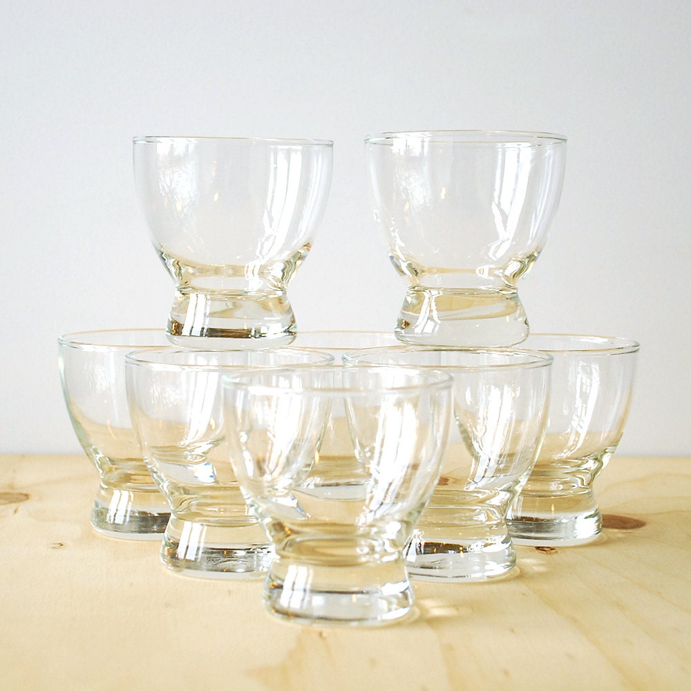 Mid Century Cocktail Glasses Eva Zeisel Style Lo-Ball Glasses Mad Men Style LARGE