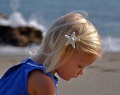 Starfish Hair Clip or Barrette-SEA STAR-Beach Weddings, Children Girls Toddlers, Mermaid Hair, Birthday Party Favors, Ocean, Summer Hair