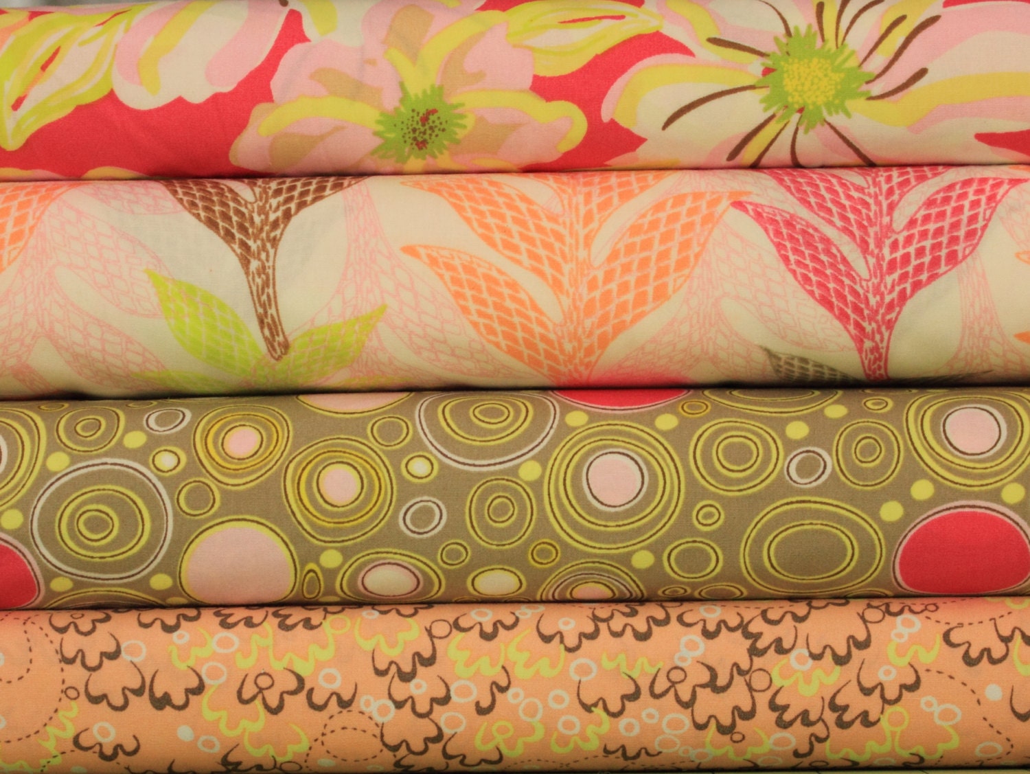 Pink and Peach Half Yard Fabric Bundle Naturella by Art Gallery Fabrics