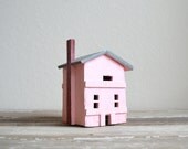 hand made wooden pink house