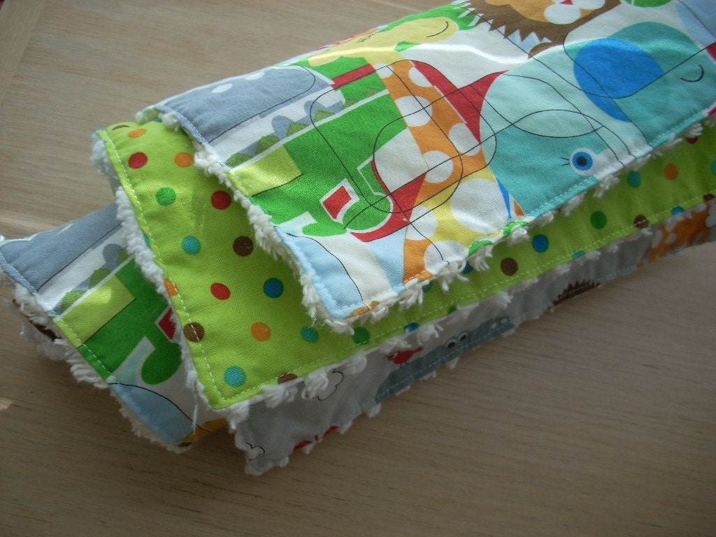 bungle jungle burp cloths, set of 3 - FREE SHIPPING