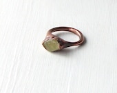 Gemstone Ring Mineral Ring Cocktail Ring Heliodor Ring Gem Stone Chartreuse Green Citrus Patina Raw Handmade Artisan