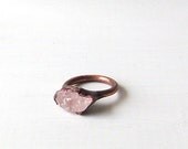 Morganite Ring Gemstone Ring Cocktail Ring Beryl Ring Gem Ring Blush Pink Mineral Stone Ring Artisan Raw Organic