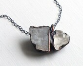 Quartz Pendant Agate Pendant Cement Grey Quartz Necklace Gemstone Pendant Clear Mineral Rough Handmade