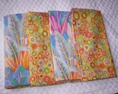 Cloth napkins lined reversible set of four original design Kaffe Fassett fabric