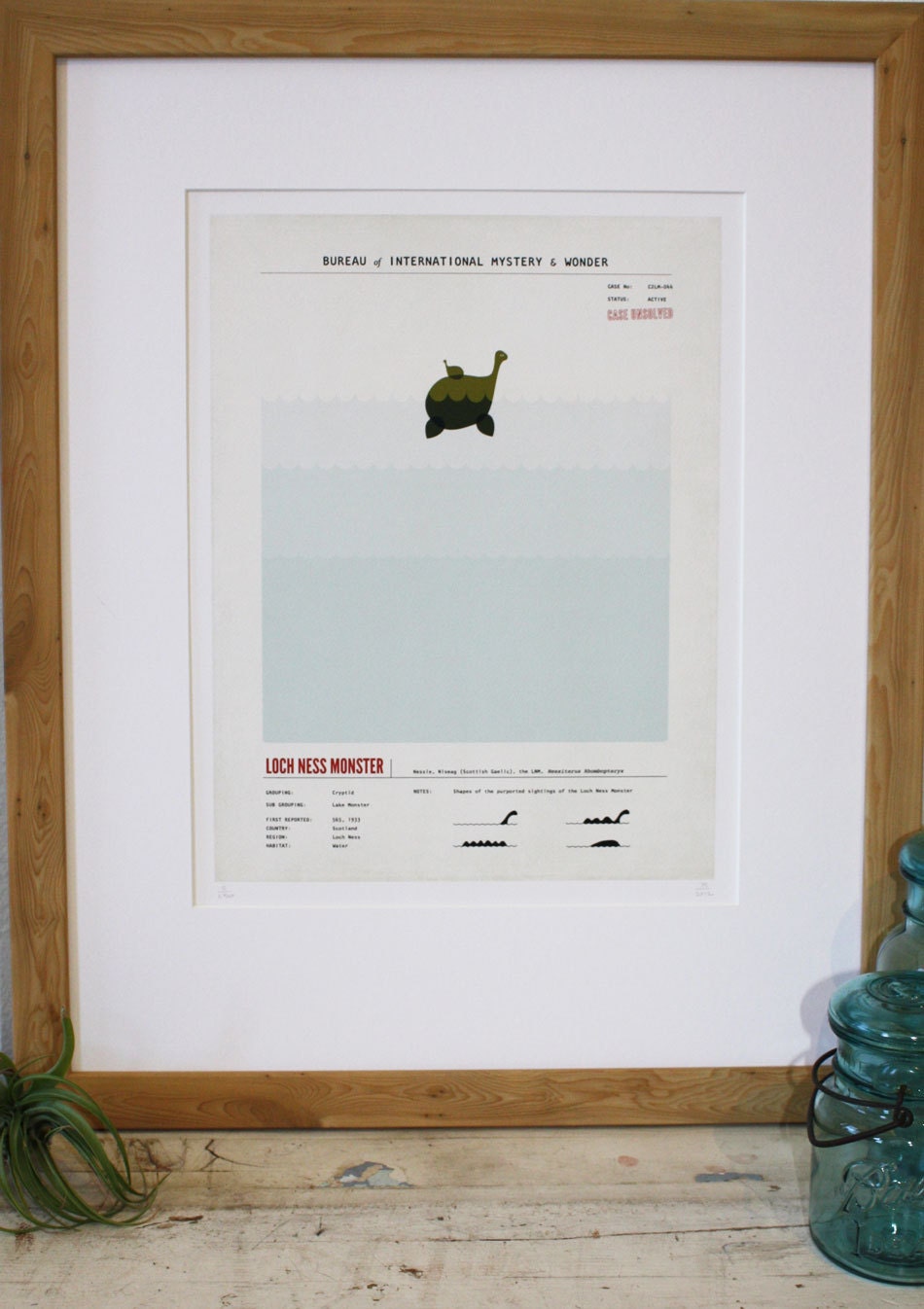 Bigfoot and Baby Kids Art Nursery Wall Decor MCM Minimalist Sasquatch Art Print