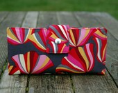 Woman's wallet all vegan materials handmade bright vivid tulips