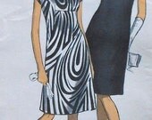 Vintage 60's Vogue Cowl Neckline Dress Sewing Pattern Vogue 7167 Size 12