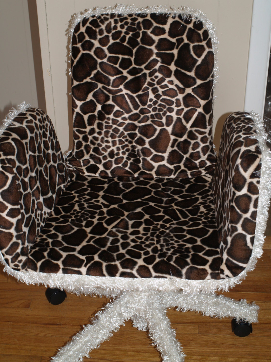 Giraffe Print Office Chair by OOBiNOGGiNUM on Etsy
