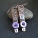 Purple Enamel Disc Earrings, copper enamel earrings, hammered copper earrings,enamel jewelry